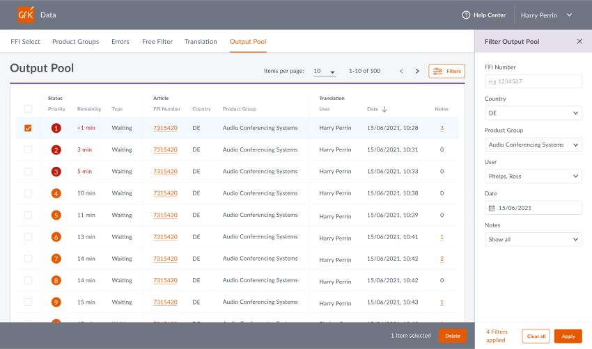 High-fidelity WebTas wireframes